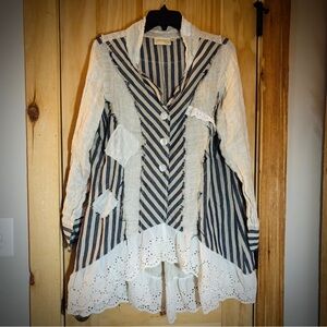 Paper Lace Shabby Chic Patched Topper W/ Eyelet Trim M